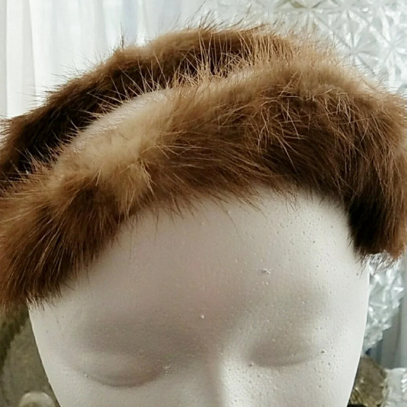Vintage Hat | Brown Fur Fascinator With Bow - Picture 5 of 6